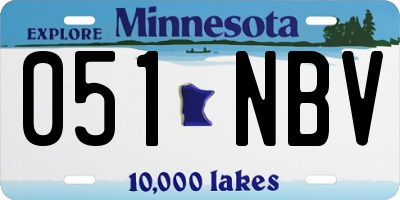 MN license plate 051NBV
