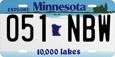 MN license plate 051NBW