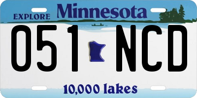 MN license plate 051NCD