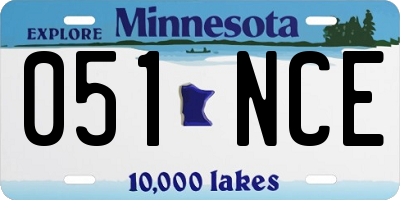 MN license plate 051NCE