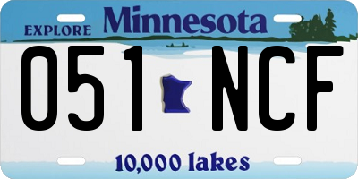 MN license plate 051NCF