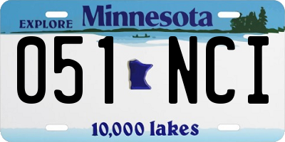 MN license plate 051NCI