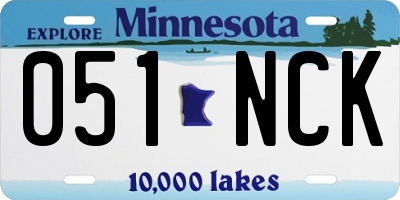 MN license plate 051NCK