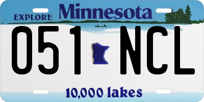 MN license plate 051NCL