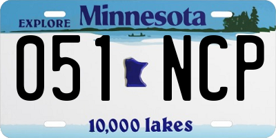 MN license plate 051NCP