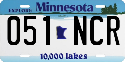 MN license plate 051NCR