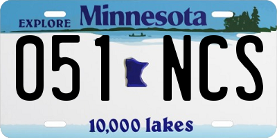 MN license plate 051NCS