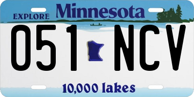MN license plate 051NCV