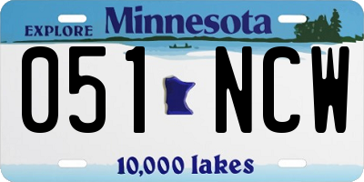 MN license plate 051NCW