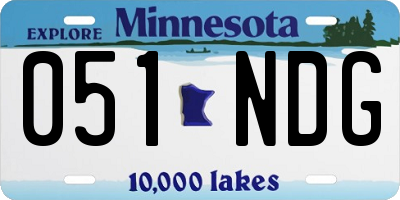 MN license plate 051NDG