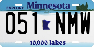 MN license plate 051NMW