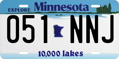 MN license plate 051NNJ