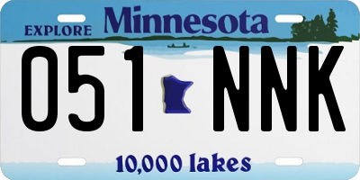 MN license plate 051NNK