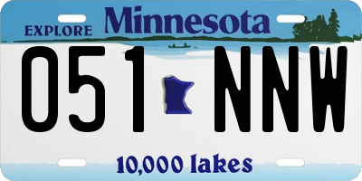 MN license plate 051NNW