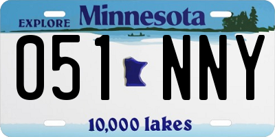 MN license plate 051NNY