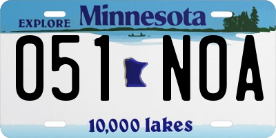 MN license plate 051NOA