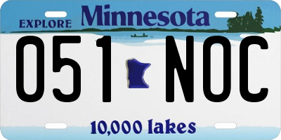 MN license plate 051NOC