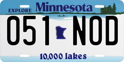 MN license plate 051NOD
