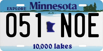 MN license plate 051NOE