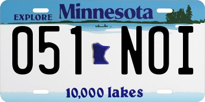 MN license plate 051NOI