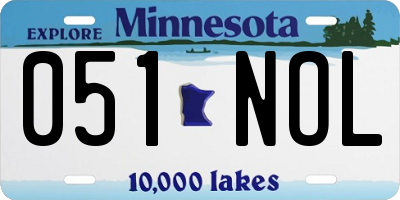 MN license plate 051NOL