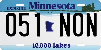 MN license plate 051NON