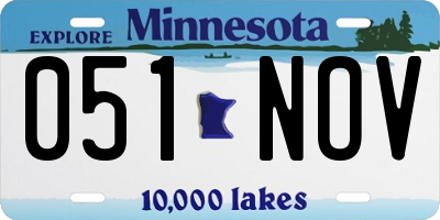 MN license plate 051NOV