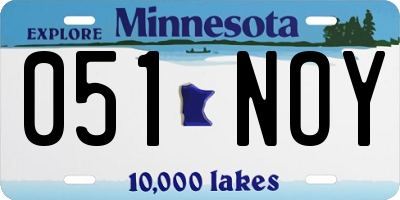 MN license plate 051NOY