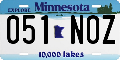 MN license plate 051NOZ