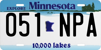 MN license plate 051NPA