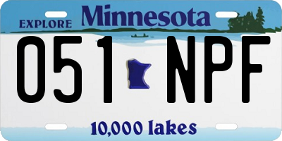 MN license plate 051NPF