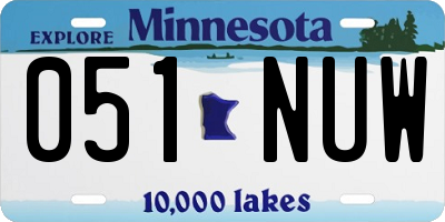 MN license plate 051NUW