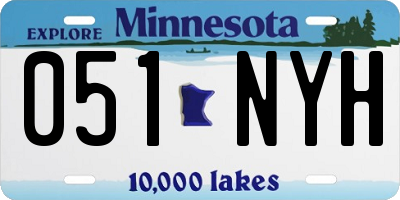 MN license plate 051NYH