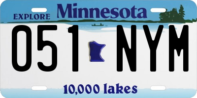 MN license plate 051NYM