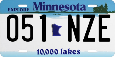MN license plate 051NZE