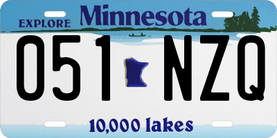 MN license plate 051NZQ