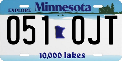 MN license plate 051OJT