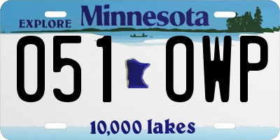 MN license plate 051OWP