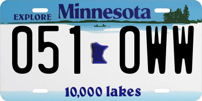MN license plate 051OWW