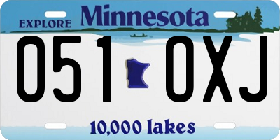 MN license plate 051OXJ