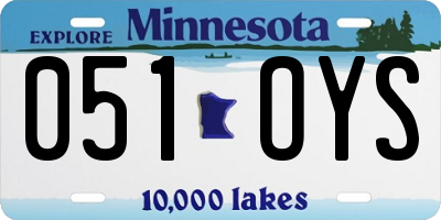 MN license plate 051OYS