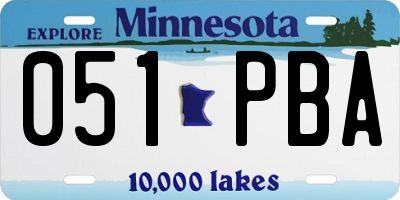 MN license plate 051PBA