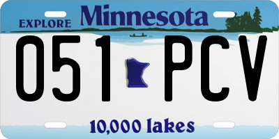 MN license plate 051PCV