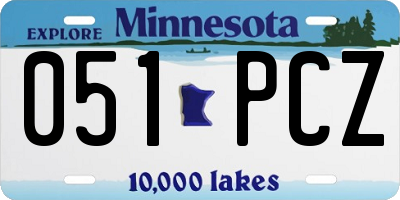 MN license plate 051PCZ