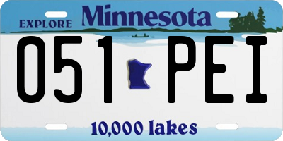 MN license plate 051PEI