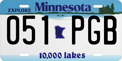 MN license plate 051PGB