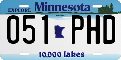 MN license plate 051PHD