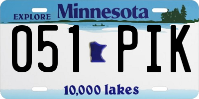 MN license plate 051PIK