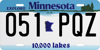 MN license plate 051PQZ