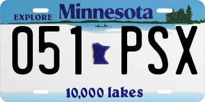 MN license plate 051PSX